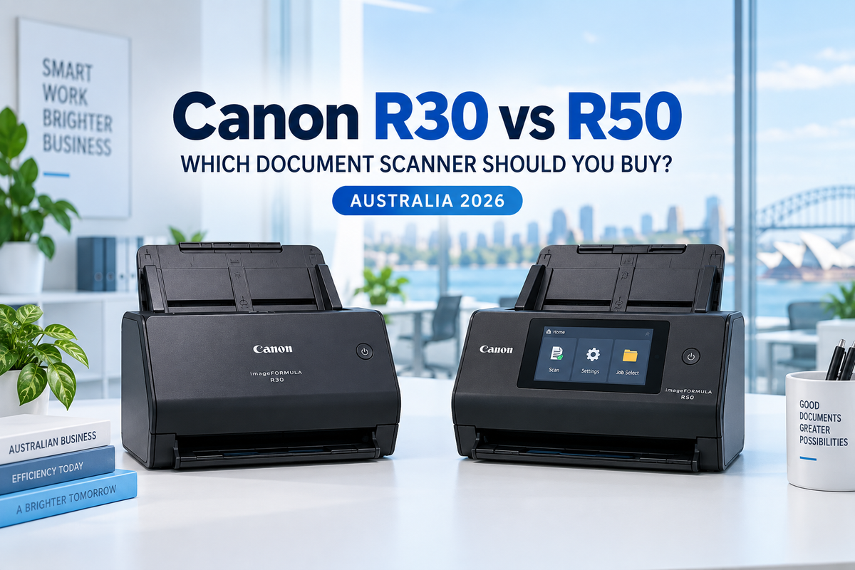 Canon imageFORMULA R30 vs R50 document scanner comparison Australia 2026