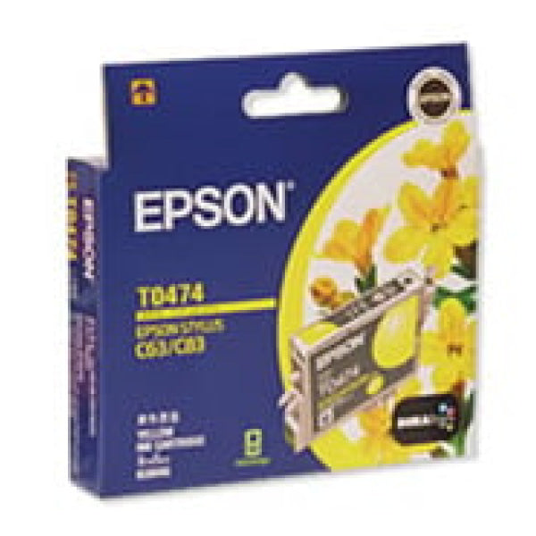 1 X Genuine Epson T0474 Yellow Ink Cartridge -