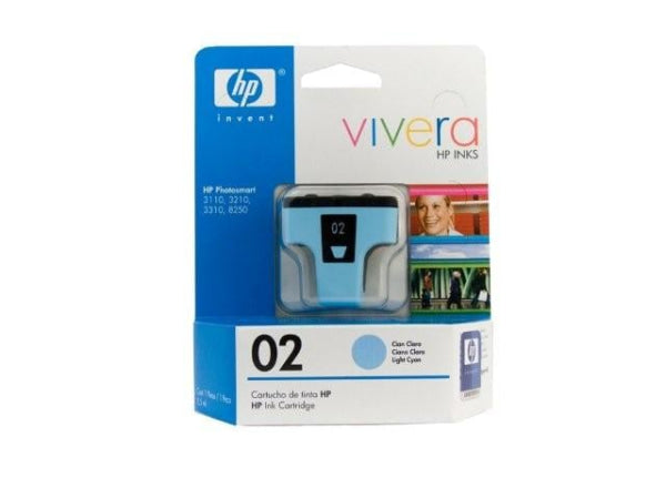 1 X Genuine Hp 02 Light Cyan Ink Cartridge C8774Wa -