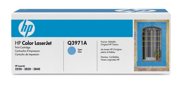 1 X Genuine Hp Q3971A Cyan Toner Cartridge 123A -