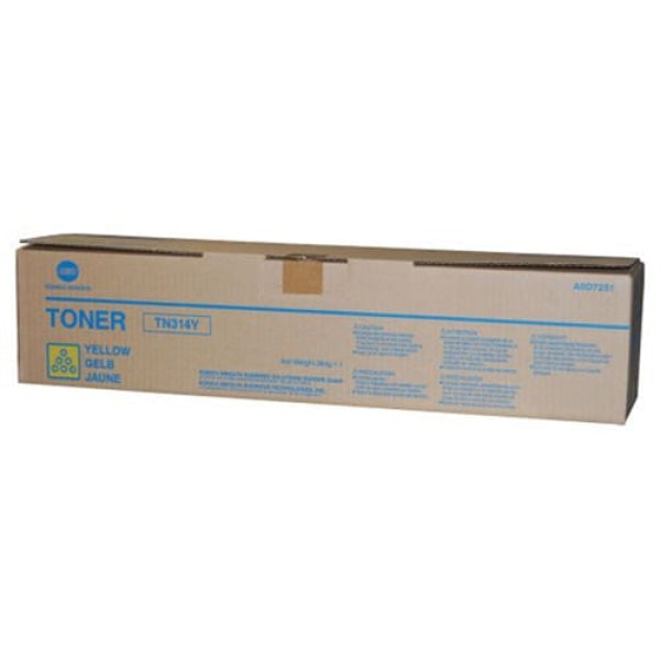 1 X Genuine Konica Minolta Bizhub C353 Yellow Toner Cartridge Tn314Y Aod7221 -