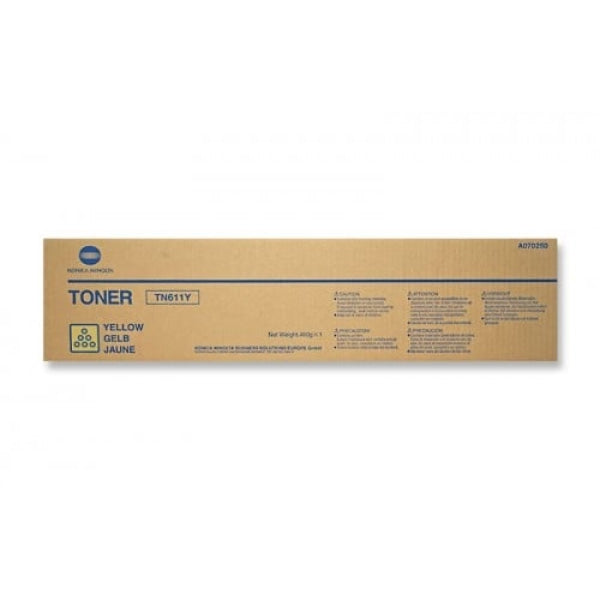 1 X Genuine Konica Minolta Bizhub C451 C550 C650 Yellow Toner Cartridge Tn611Y A070250 -
