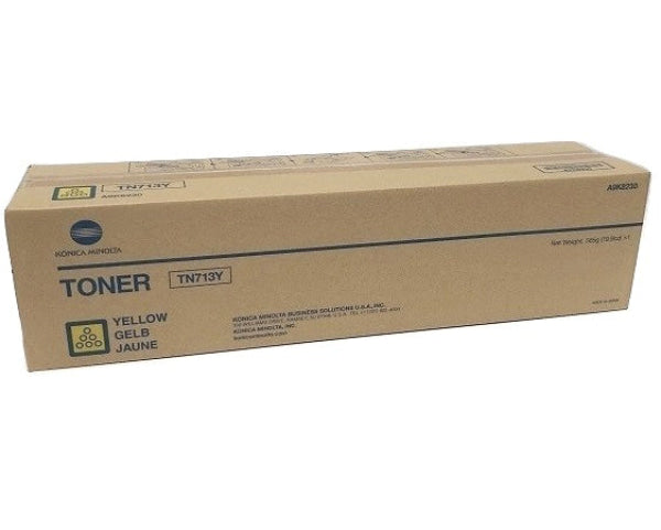 1 X Genuine Konica Minolta Bizhub C659 C759 Yellow Toner Cartridge Tn713Y A9K8250 -