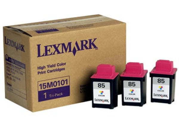 1 X Genuine Lexmark #85 Colour Ink Cartridge Tri Pack High Yield 15M0101 -
