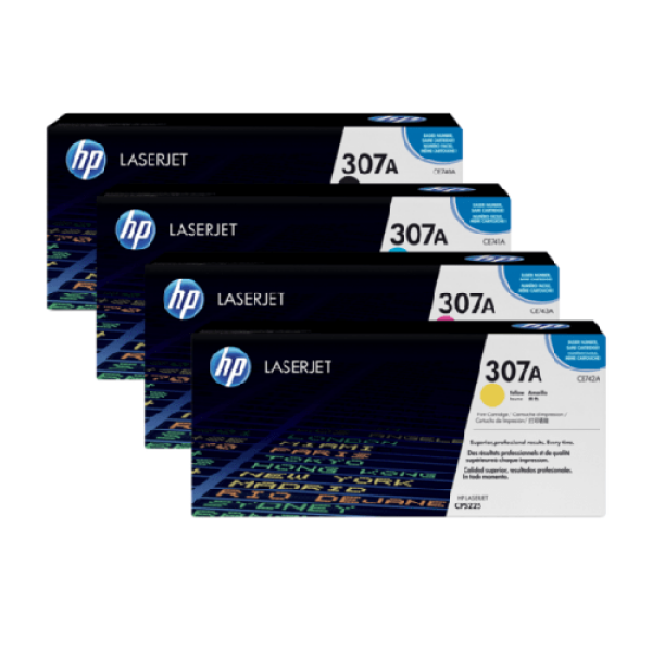 4X Pack Bundle Genuine Hp Ce740A Ce741A Ce742A Ce743A Toner Cartridge Set #307A -
