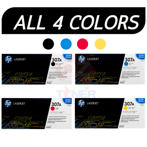 4X Pack Bundle Genuine Hp Ce740A Ce741A Ce742A Ce743A Toner Cartridge Set #307A -