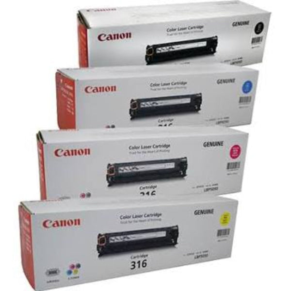 4X Pack Genuine Canon Cart316 C/M/Y/K Toner Cartridge Set For Laser Shot Lbp5050N -