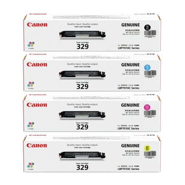 4X Pack Genuine Canon Cart329 C/M/Y/K Toner Set For Lbp7018C Printer (1K) Cartridge -