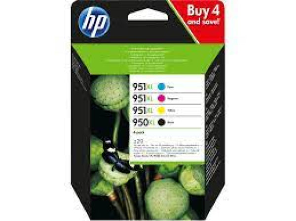 4X Pack Genuine Hp 950Xl 951Xl Ink Cartridge Set (1Bk 1C 1M 1Y) Cn045Aa Cn046Aa Cn047Aa Cn048Aa