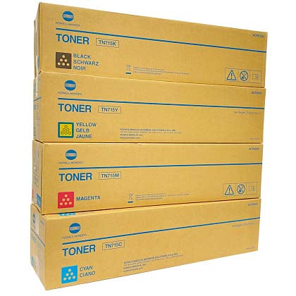 Genuine Konica Minolta TN715 CMYK Toner Cartridge Set β bizhub C750i