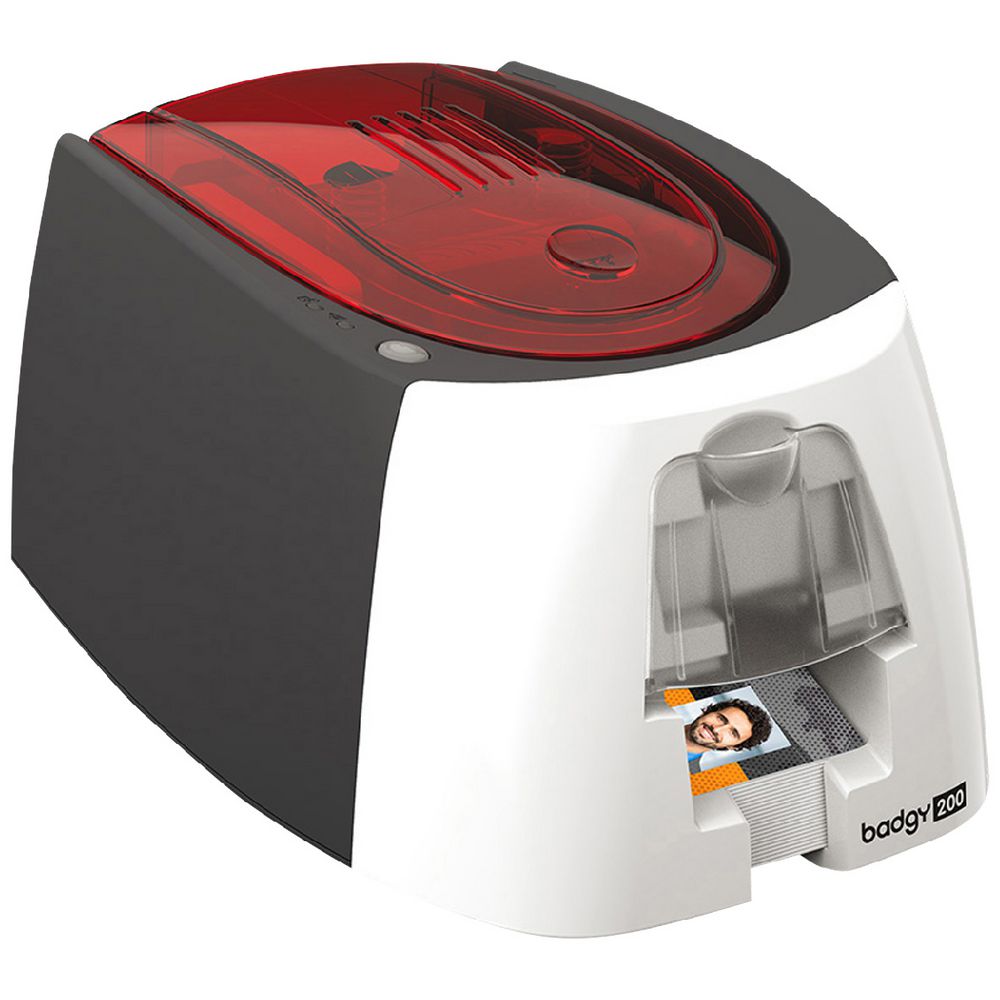 Badgy 200 Color Plastic ID Card Printer & Complete Supplies Package with Bodno Solution Software