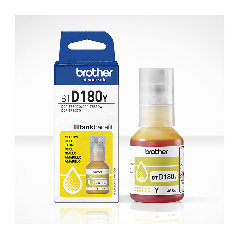 Genuine Brother BTD180Y Yellow Ink Refill Bottle for DCP-T580DW DCP-T780DW 5K (48.8ml)