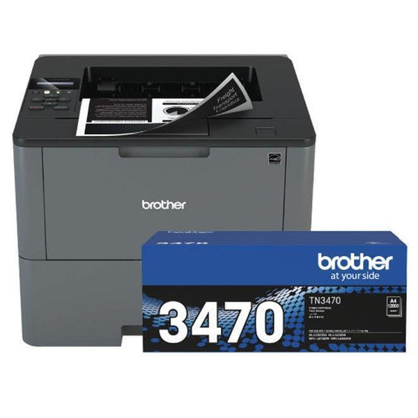 Bundle: Brother HL-L6200DW A4 Mono Wireless Laser Printer+TN-3470 HY Black Toner Cartridge