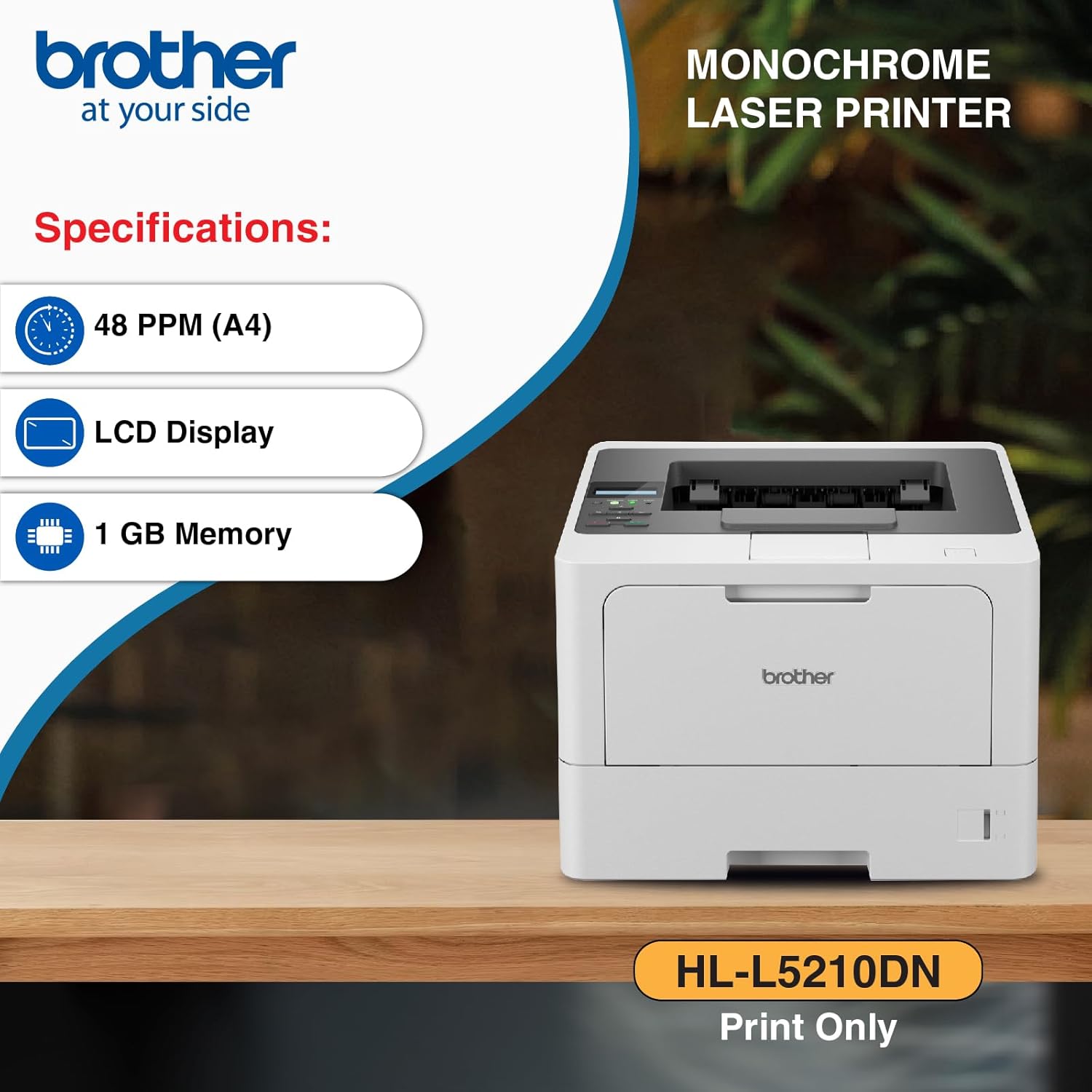 Brother HL-L5210DN High Speed Mono Laser Network Printer+BONUS: LT5505 Tray+TN3605 Bundle