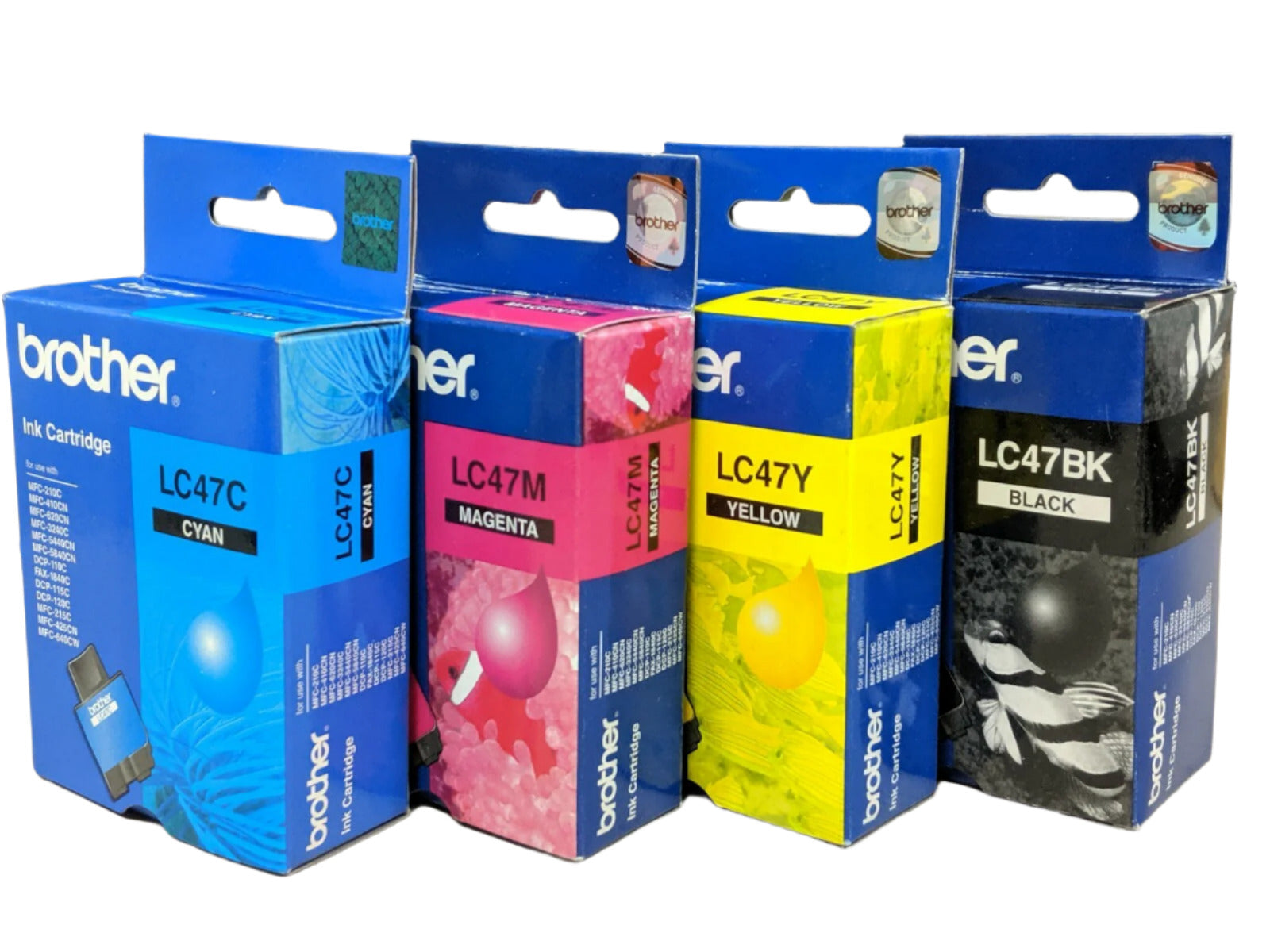 Bundle: 4x Pack Genuine Brother LC-47 C/M/Y/K Ink Cartridge Set (1BK,1C,1M,1Y)