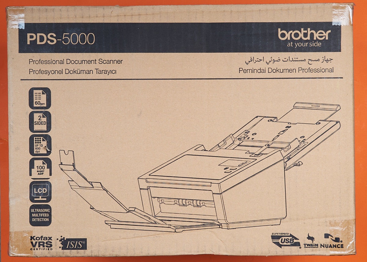 *CLEAR!* Brother PDS-5000 A4 Color Document Sheetfed USB High Speed Scanner+Duplex 60PPM (RRP$1399)