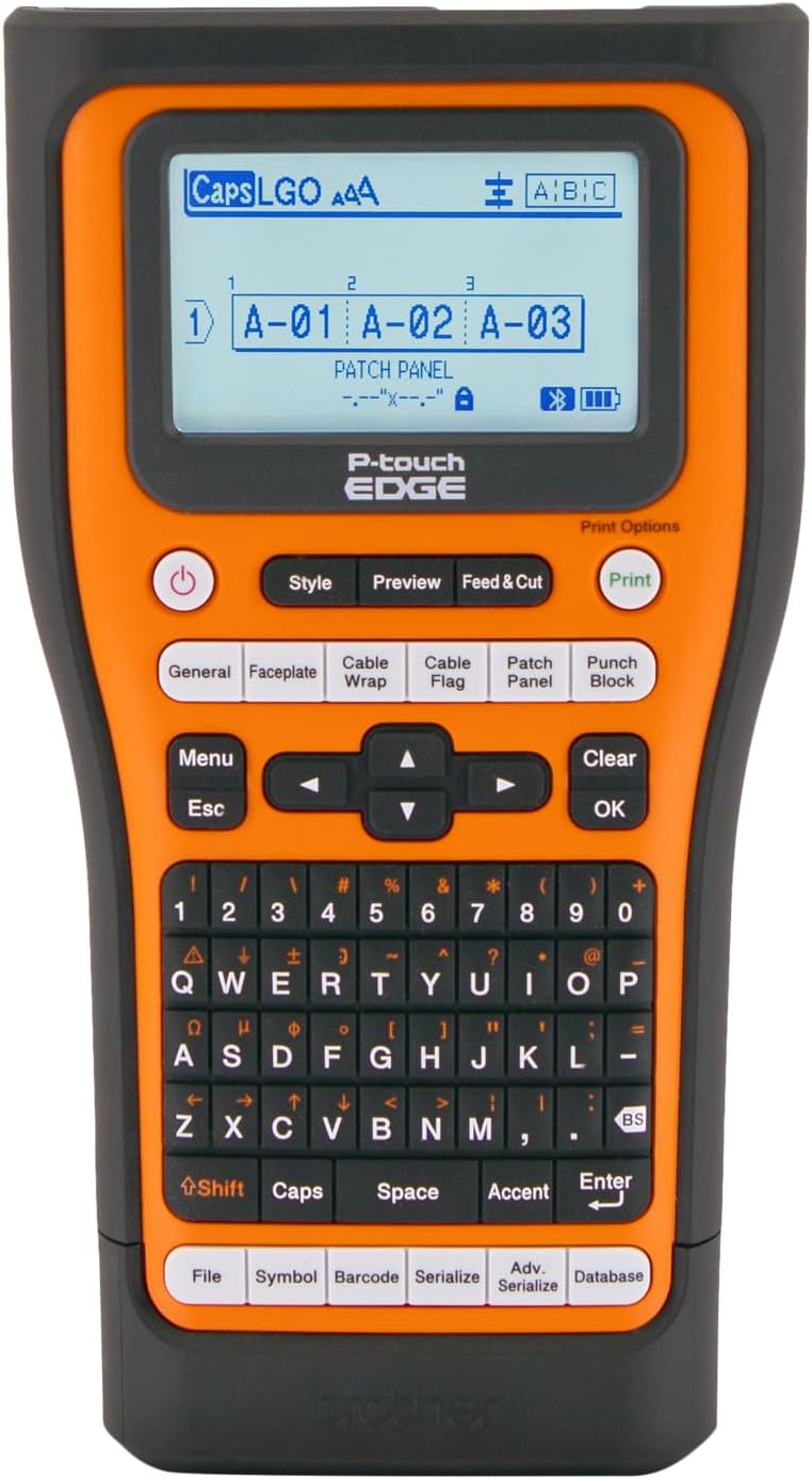 Brother PT-E560BTVP P-Touch Edge Handheld Industrial Label Printer with Bluetooth & Dual auto-Cutter (up to 24mm Labels)