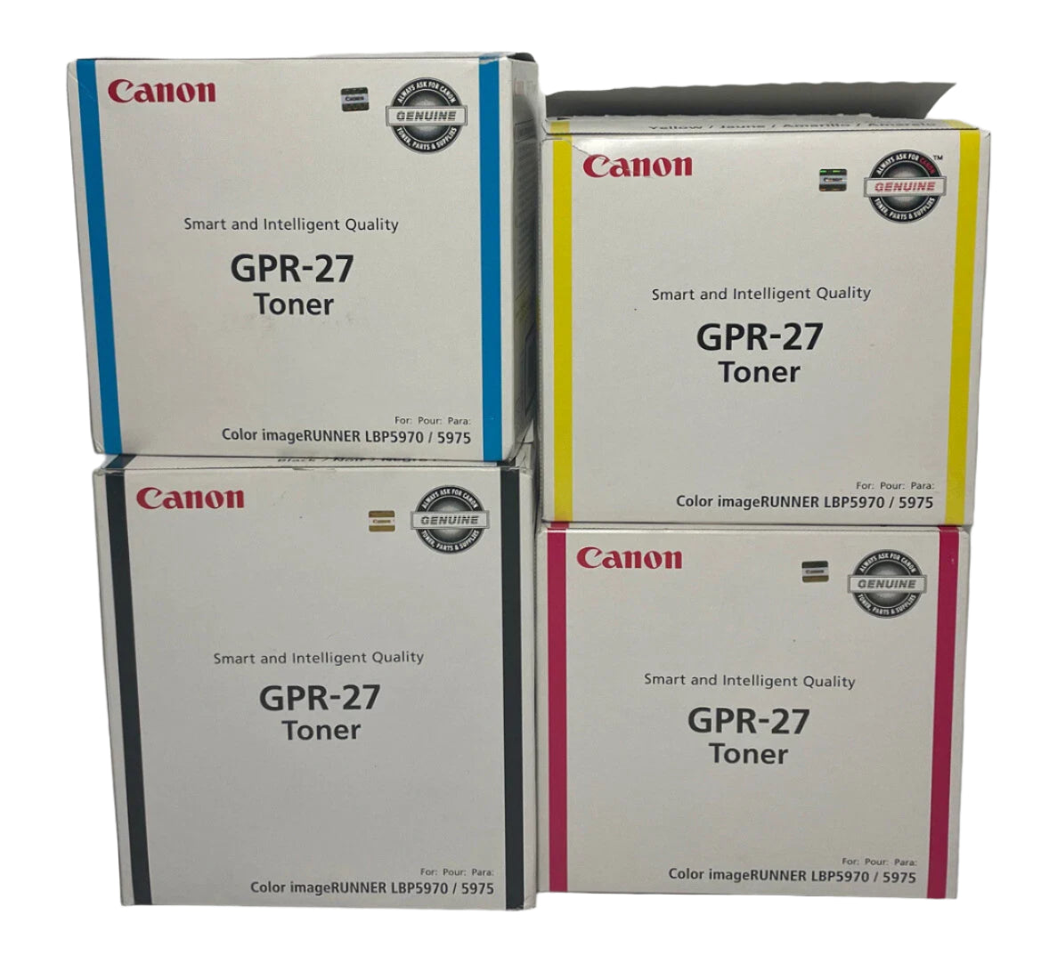 Genuine 4x Pack Canon GPR27 C/M/Y/K Toner Cartridge Set for ImageRunner LBP5970 LBP5975 12K