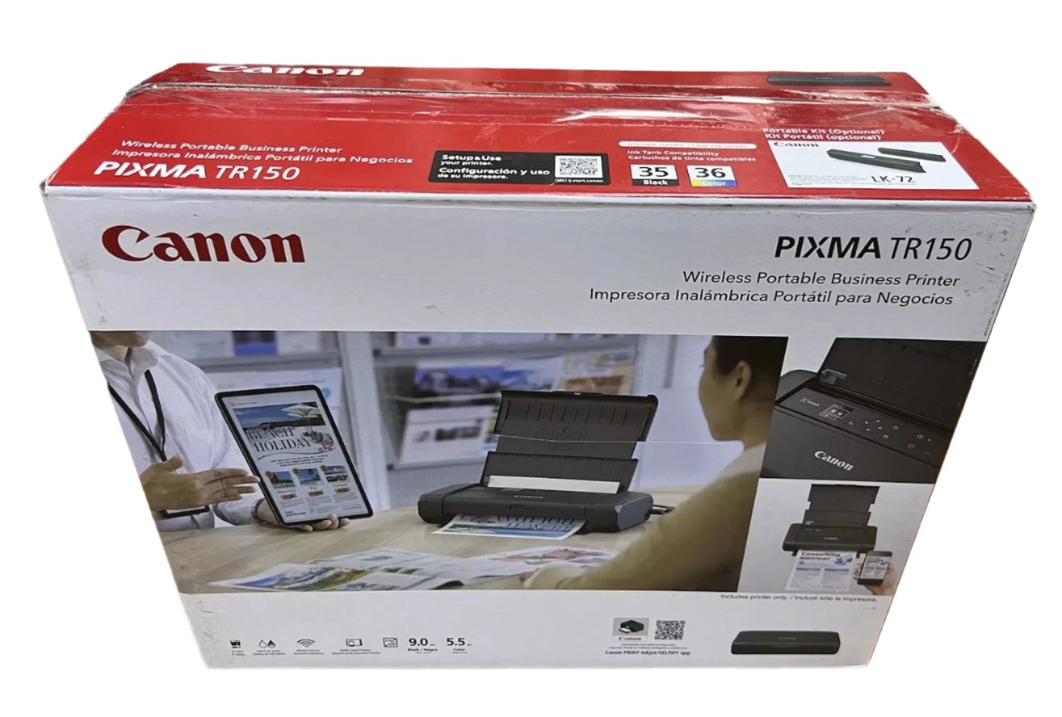 Portable Printer A4 - Canon PIXMA TR150 Mobile Printer | Compact, Portable Printer with Rechargeable Battery