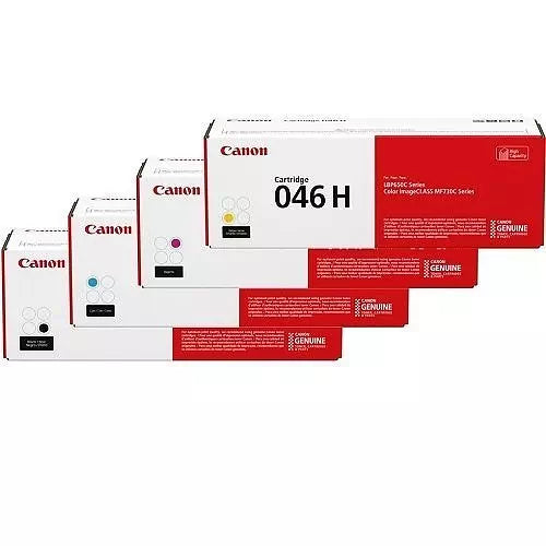 Bundle 4x Pack Genuine Canon CART-046H C/M/Y/K Toner Cartridge Set High Yield