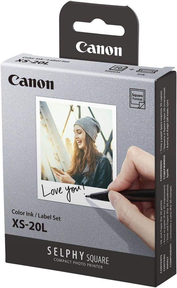 Genuine Canon XS Selphy Square Photo Paper for QX-10 Photo Printer [XS-20L]