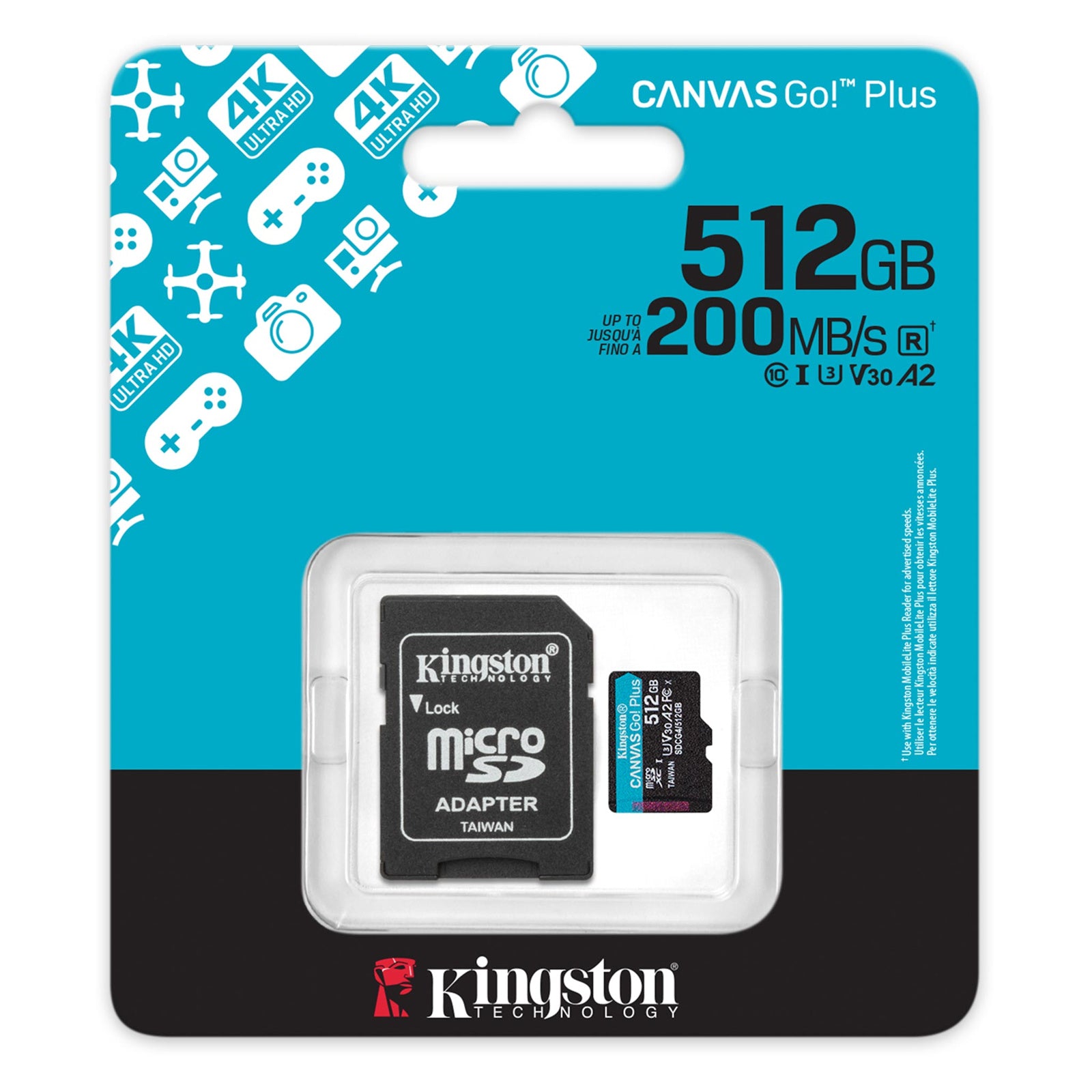 Kingston Canvas Go! Plus 512GB SDXC UHS-I Memory Card – 200MB/s