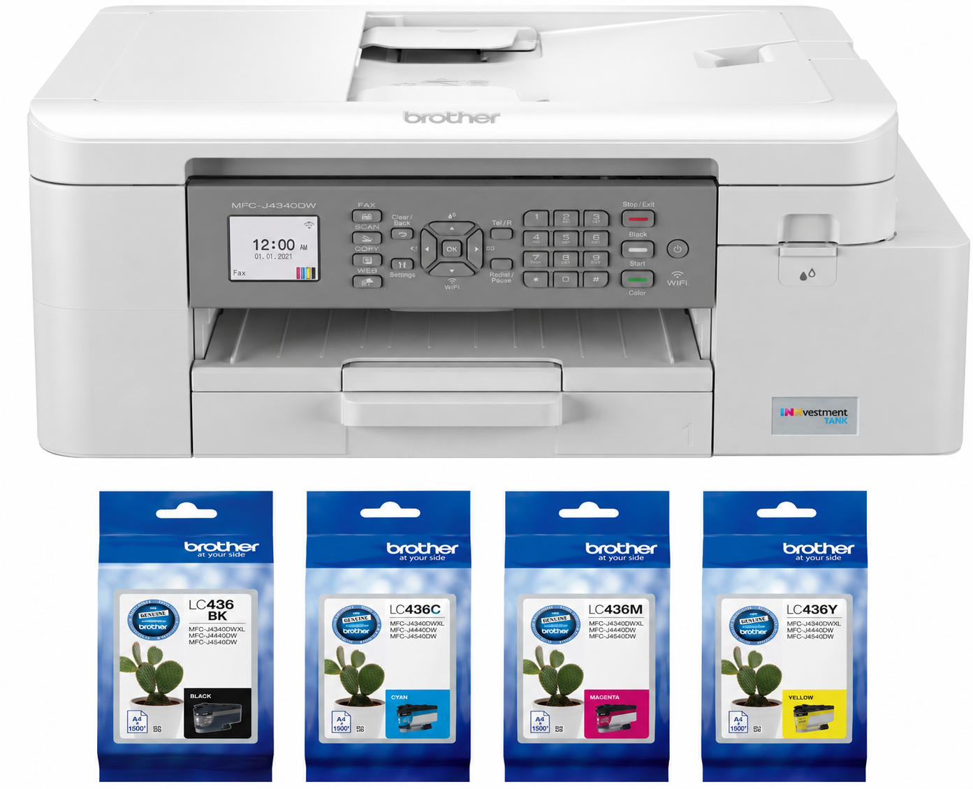 Brother INKvestment MFC-J4340DW-ink A4 Ink Tank Wireless Multifunction Printer+BONUS:LC436 Ink Set