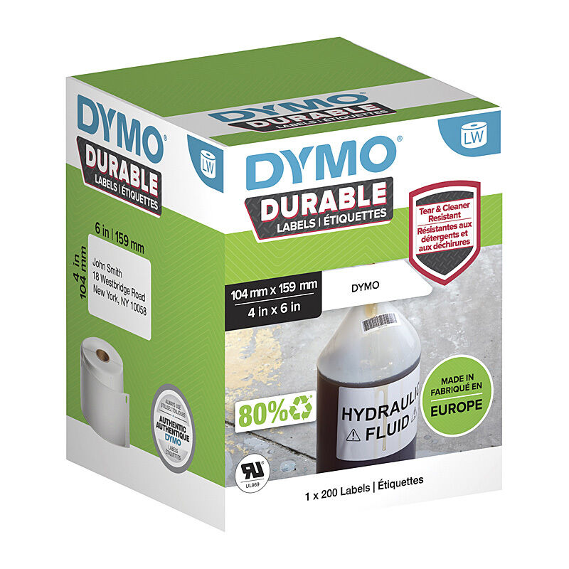 Genuine Dymo LW Durable Multi-Purpose Labels 104 x 159mm – 200 Labels (2112287)
