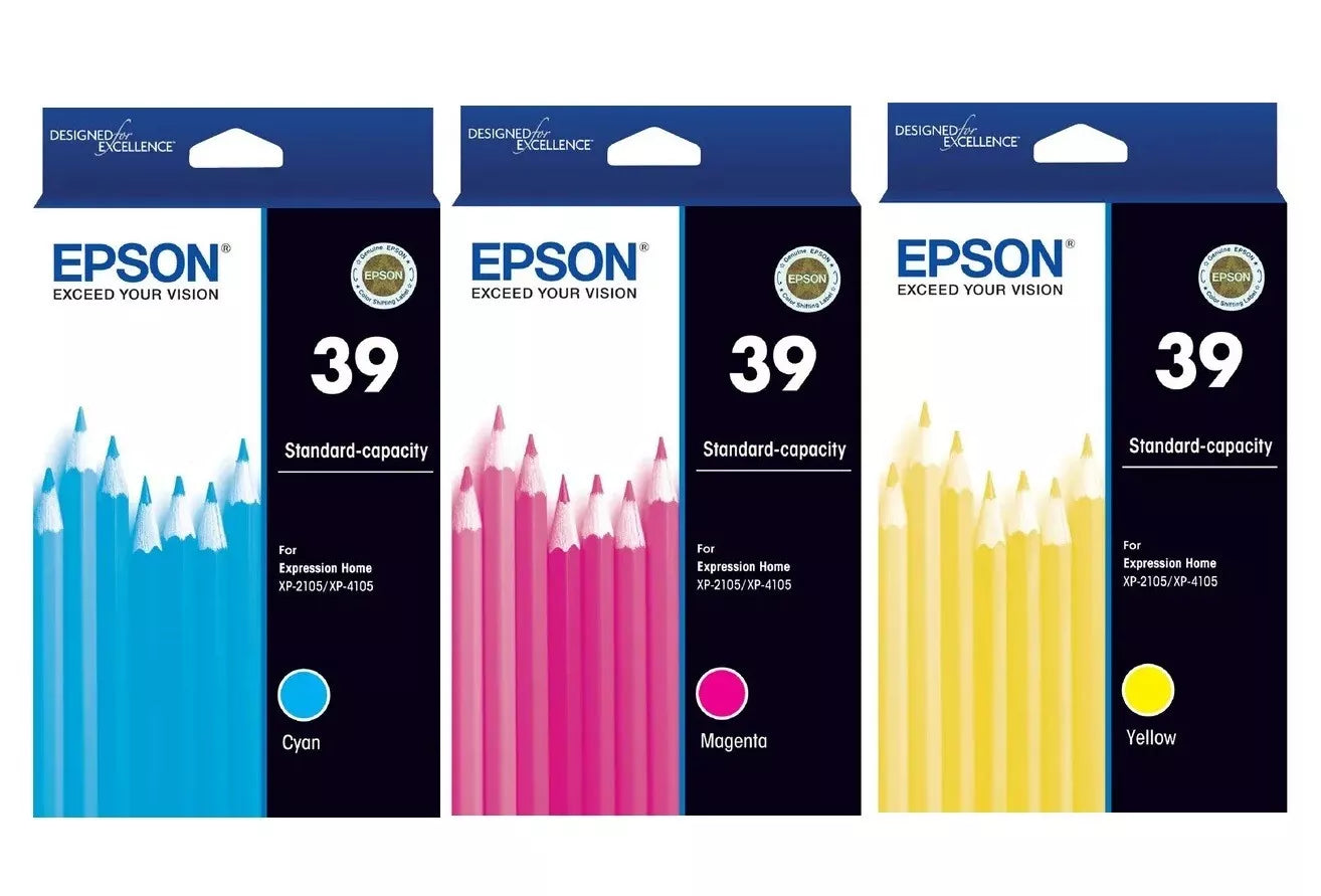 *SALE!* Genuine 3x Pack EPSON #39 C/M/Y Colour Ink Cartridge Value Pack *UnBox*
