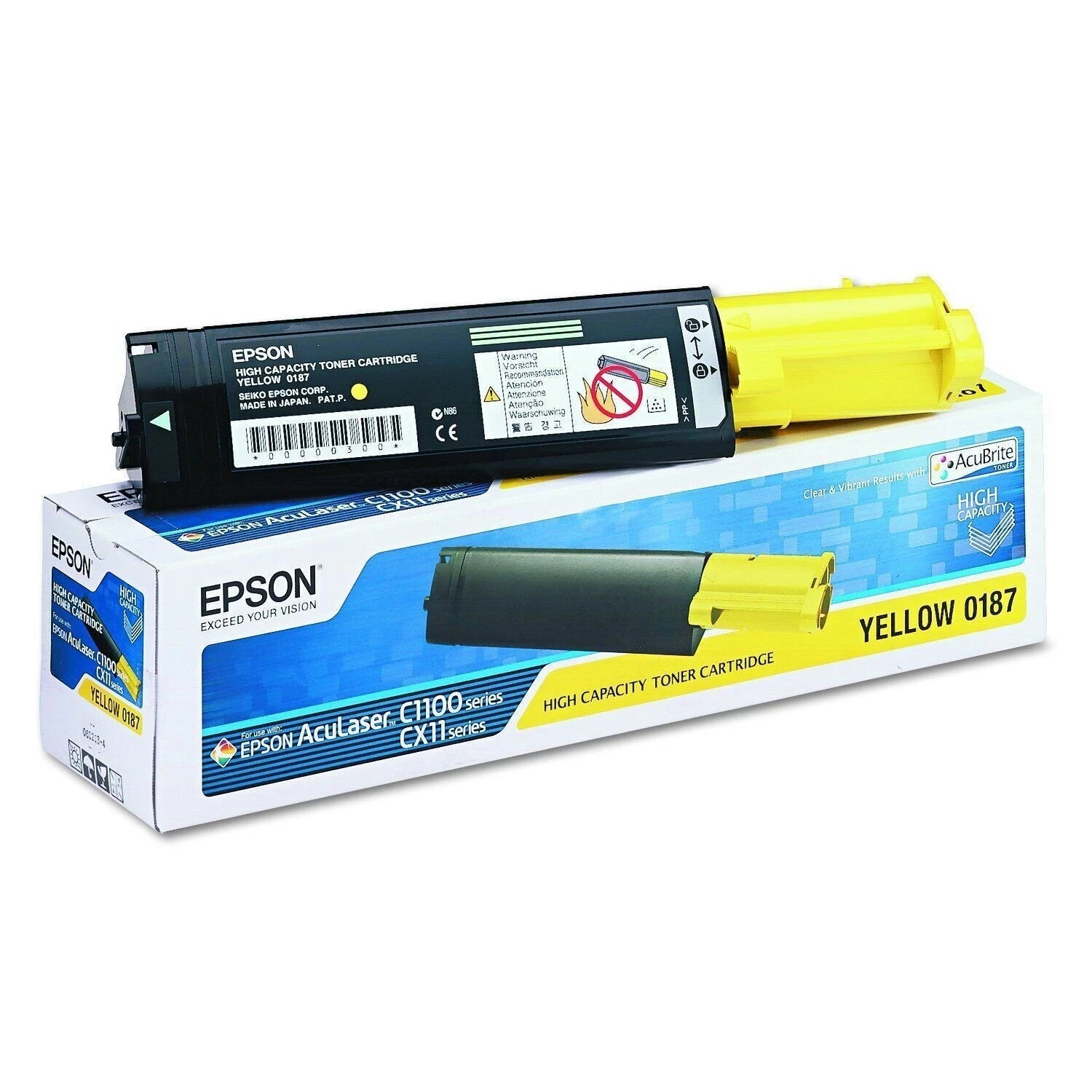 *SALE!* Genuine Epson AcuLaser C1100 CX11N CX11NF 0187 Yellow Toner Cartridge High Yield C13S050187
