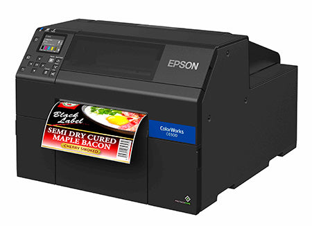 EPSON ColorWorks C6510A USB/Ethernet Inkjet Colour Label Printer – 8" with Auto-Cutter – Includes Power Cable