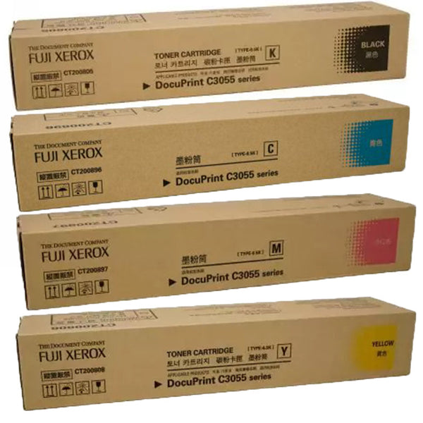 *SALE!* 4x Pack Genuine Fuji Xerox DocuPrint C3055DX Toner Cartridge Set CT200805-CT200808 (1BK,1C,1M,1Y)
