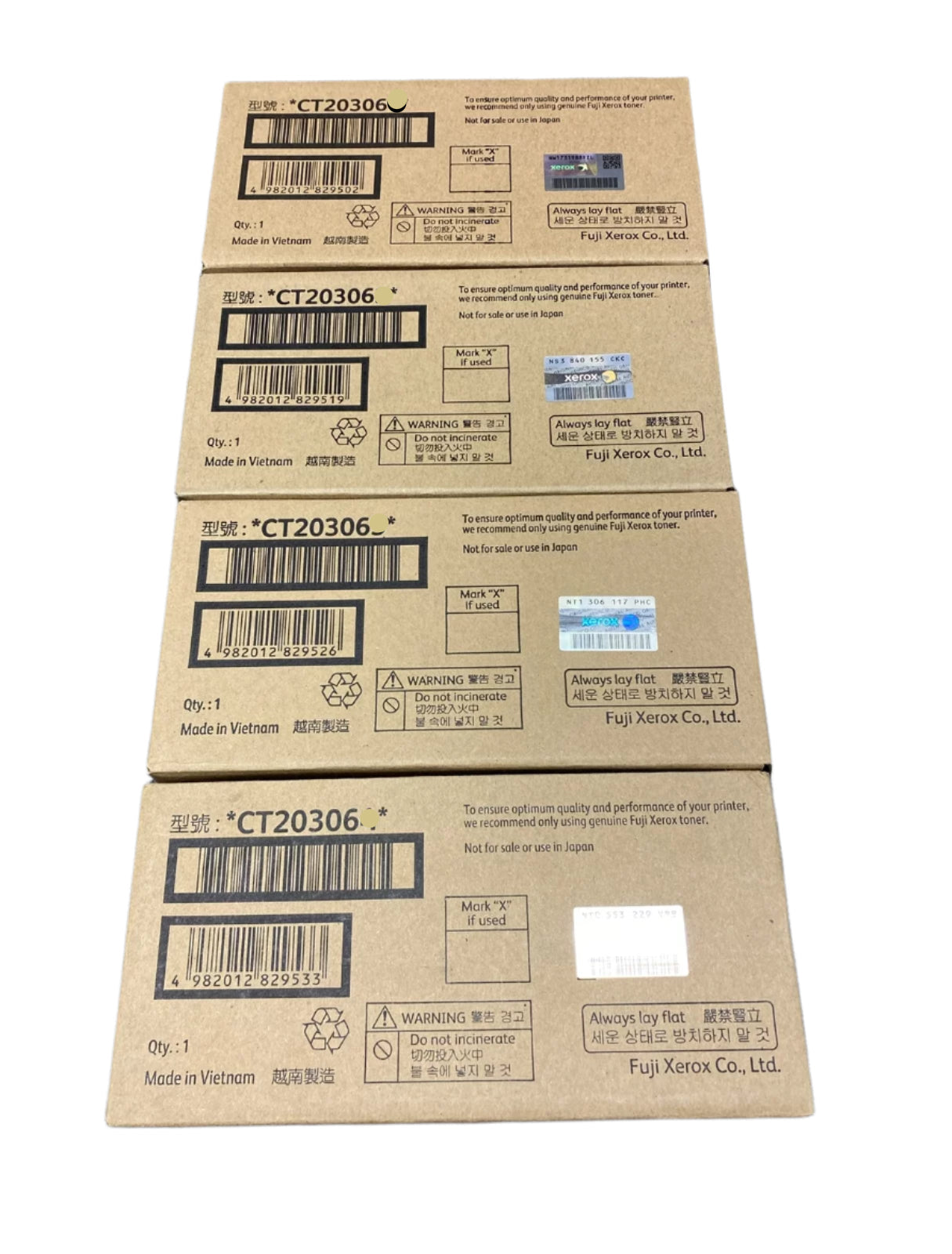 Bundle: 4x Pack Genuine Fuji Xerox DocuPrint CP555 CP555d Toner Cartridge Set (16K)