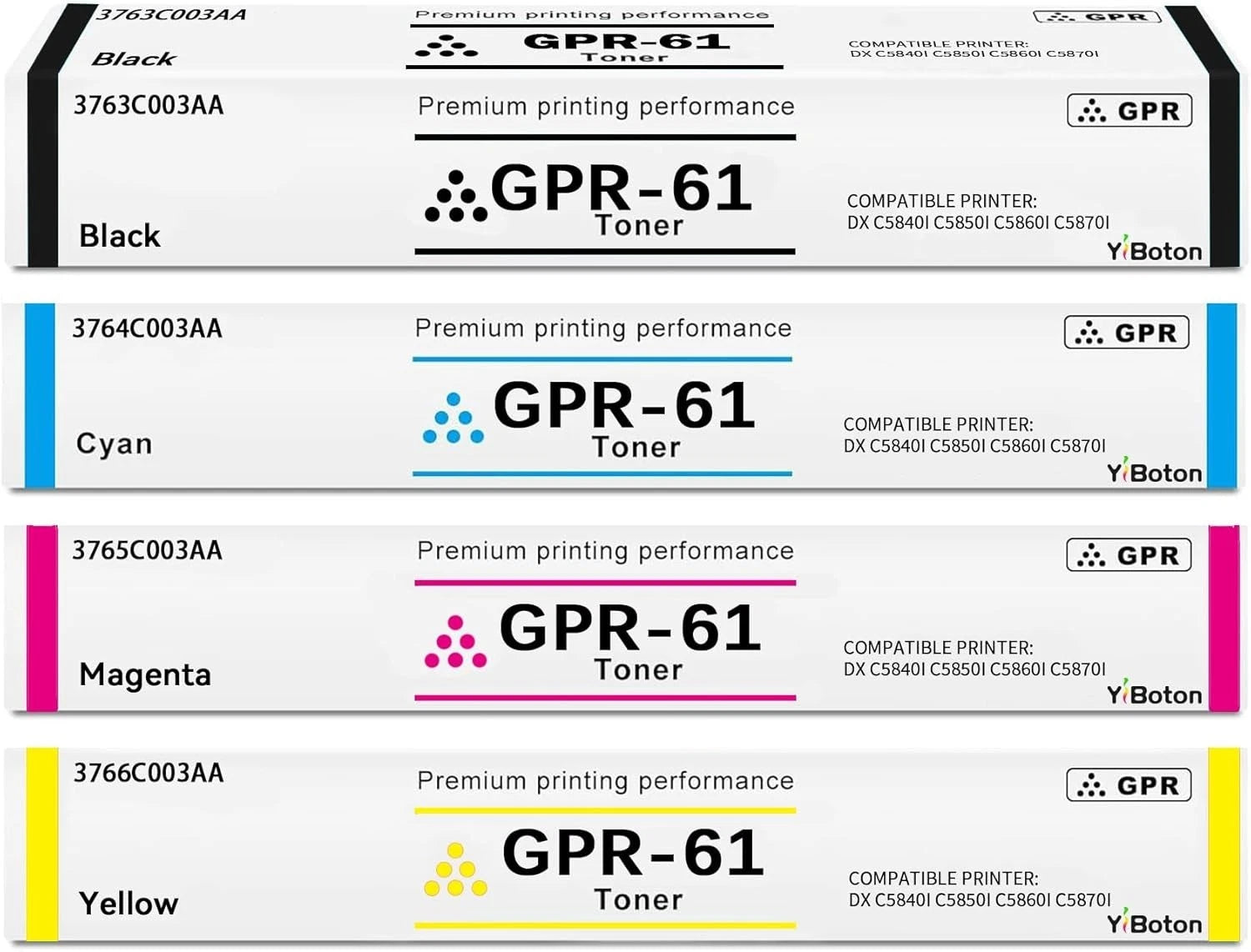 4x Pack GPR-61 NPG83 C/M/Y/K Premium Compatible Toner Cartridge Set for Canon ImageRunner Advance DX