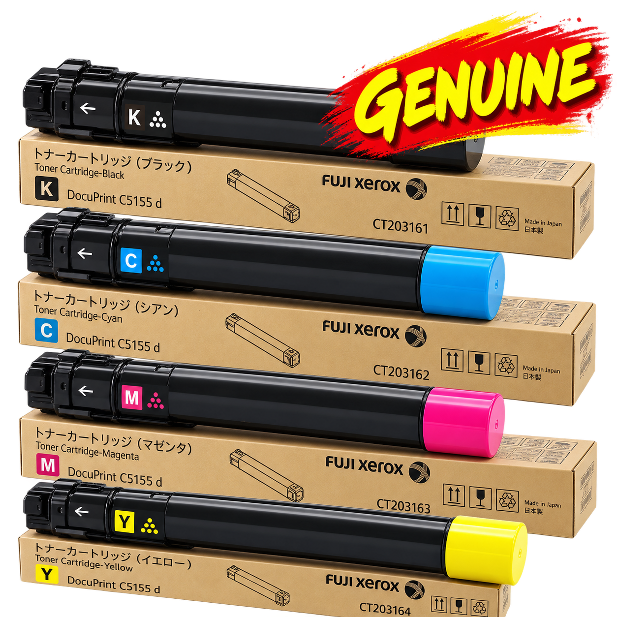 4x Pack Genuine Fuji Xerox DocuPrint C5155d Toner Set [CT203161