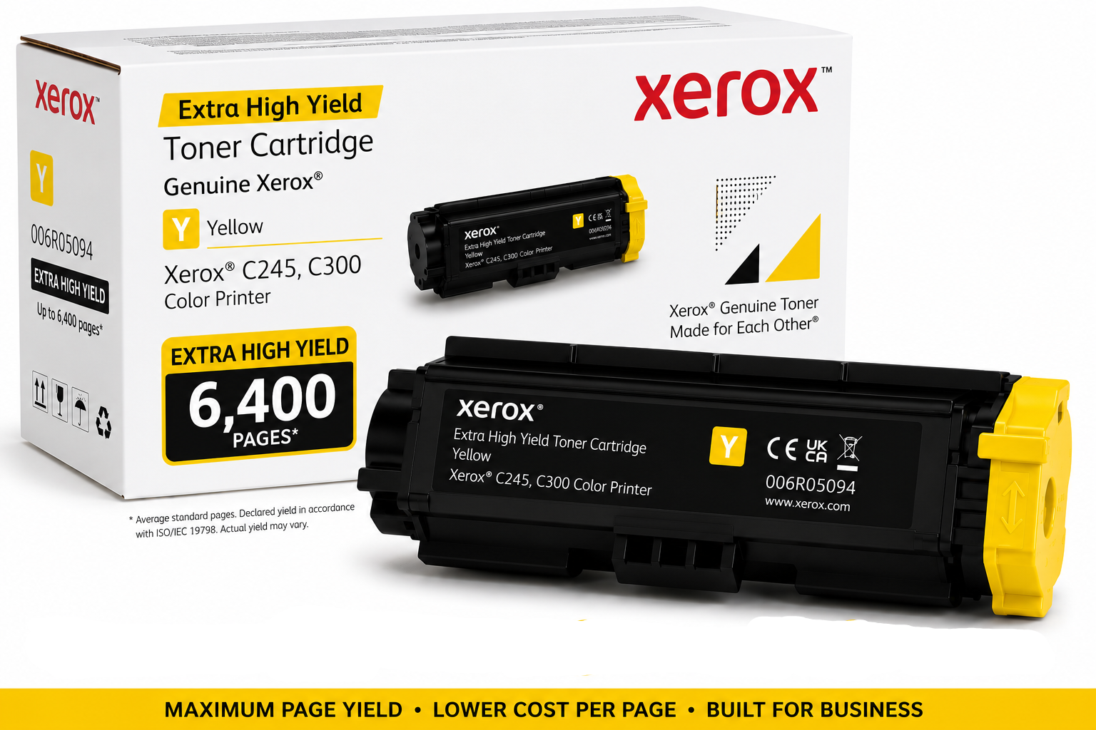 Genuine Xerox 006R05094 Extra High Yield YELLOW Toner Cartridge for C245 C300 6.4K