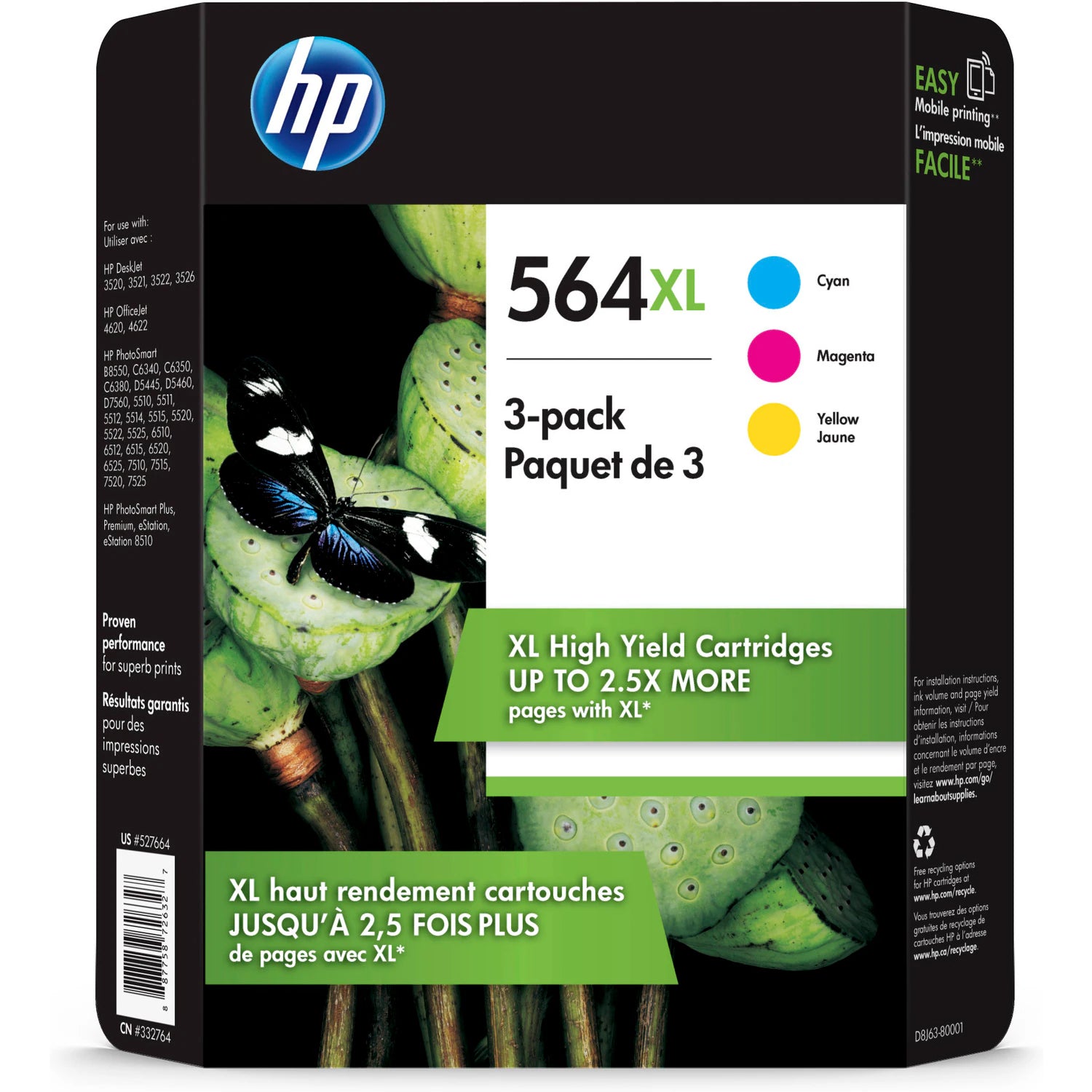 *CLEAR* 3x Pack HP Genuine #564XL-C/M/Y Color Ink Cartridge Value Pack - Expired