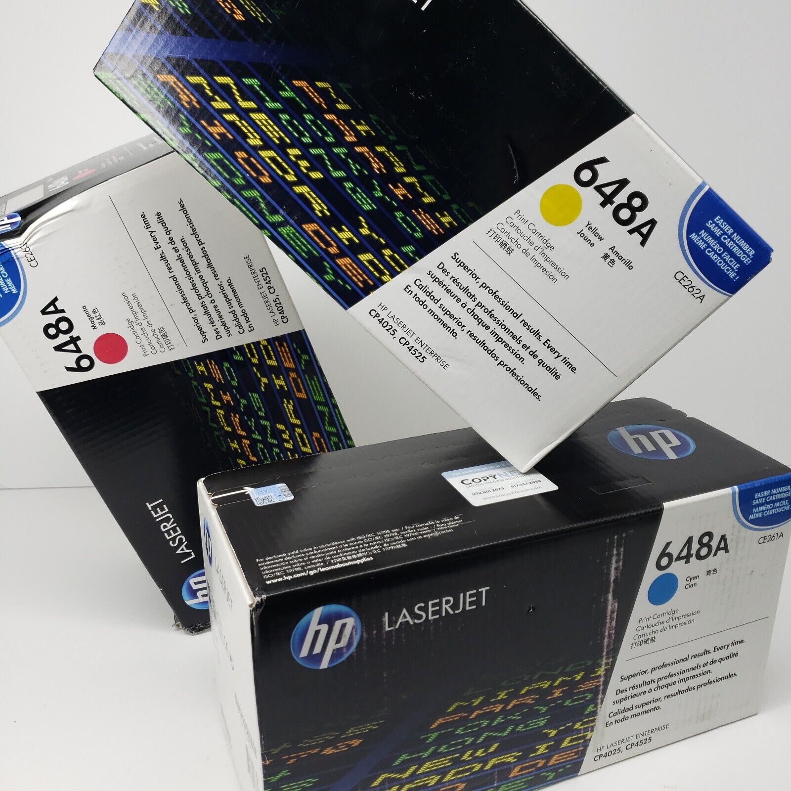 *CLEAR!* Original 3x Pack HP #648A C/M/Y Color Toner Set for LaserJet CP4025dn CP4525dn CE261A CE262A CE263A