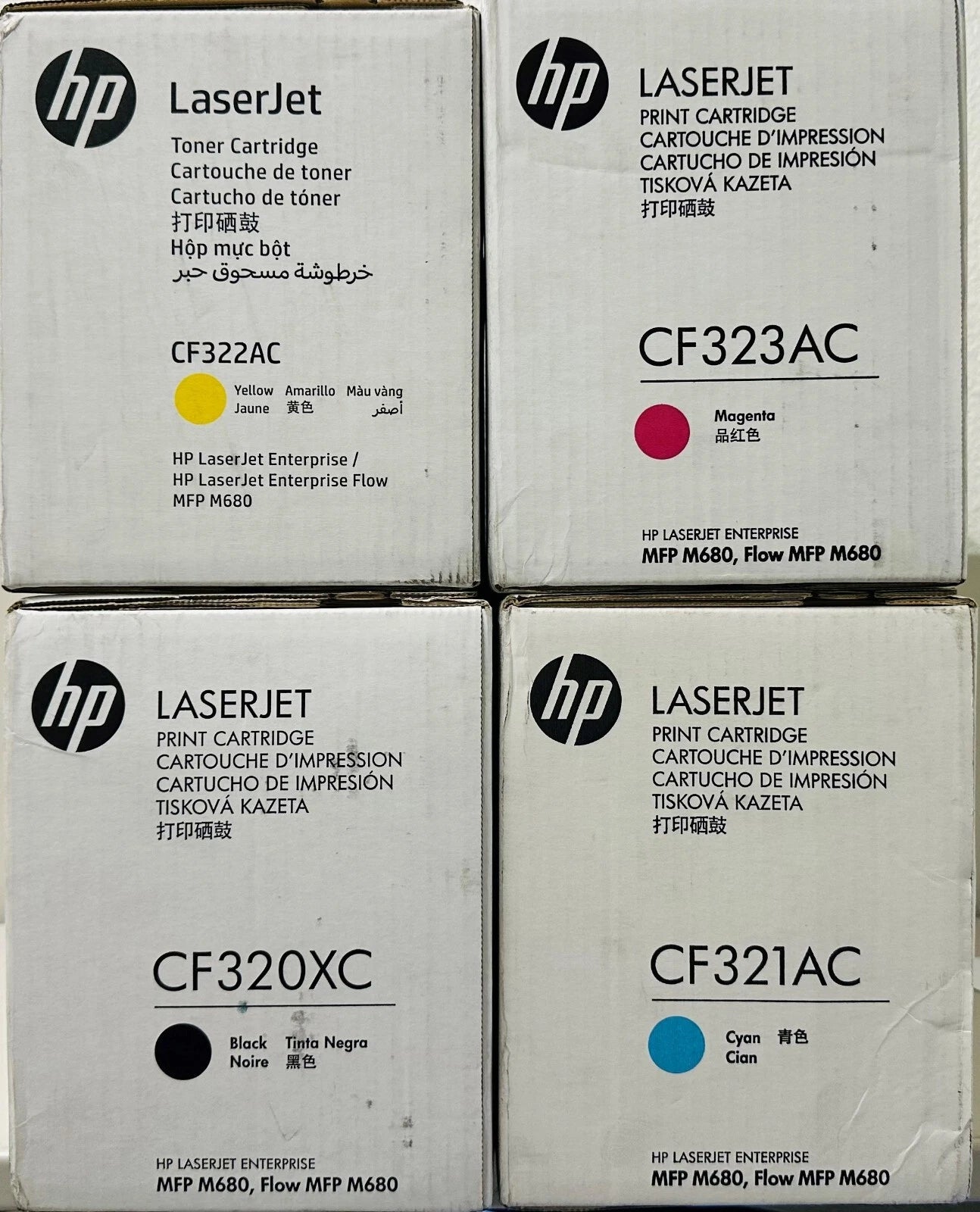 *SALE!* 4x Pack Genuine HP CF320X+CF321A+CF323A+CF322A Toner Set 653X 653A for LaserJet M680dn M680z