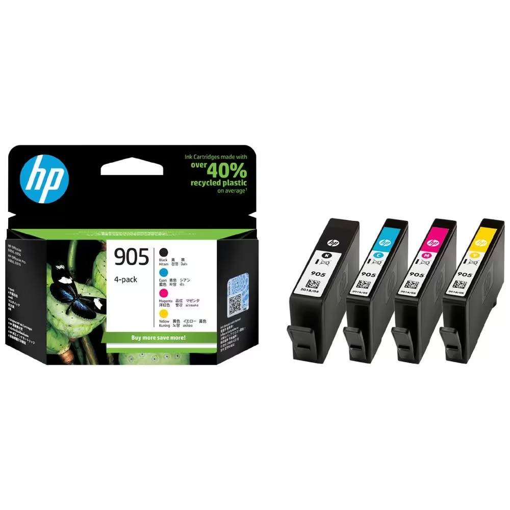 *SALE!* HP #905-BK/C/M/Y Ink Set T6M01AA+T6L89AA+T6L93AA+T6L97AA Officejet Pro 6950 6960 6970