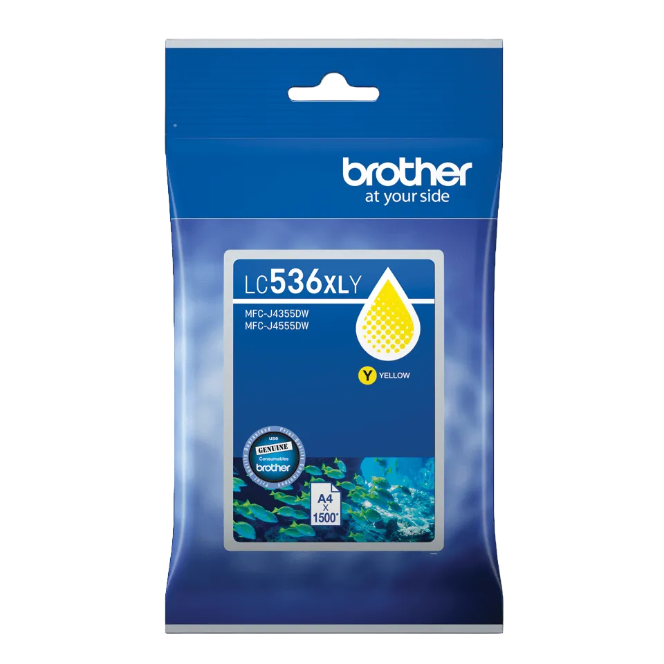 Brother LC536XLY Yellow High Yield Ink Cartridge for MFC-J6560DW MFC-J4355DW (1.5K)