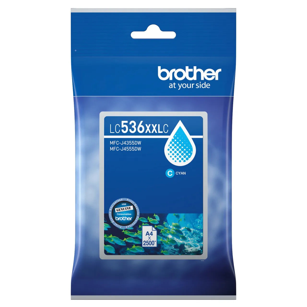 Genuine Brother LC536XXL Cyan Extra High Yield Ink Cartridge for MFC-J4355DW MFC-J4555DW (2.5K)