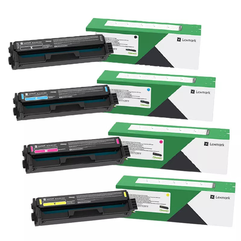 Bundle: 4x Pack Genuine Lexmark CX431adw C/M/Y/K Colour Toner Set (1.5K)