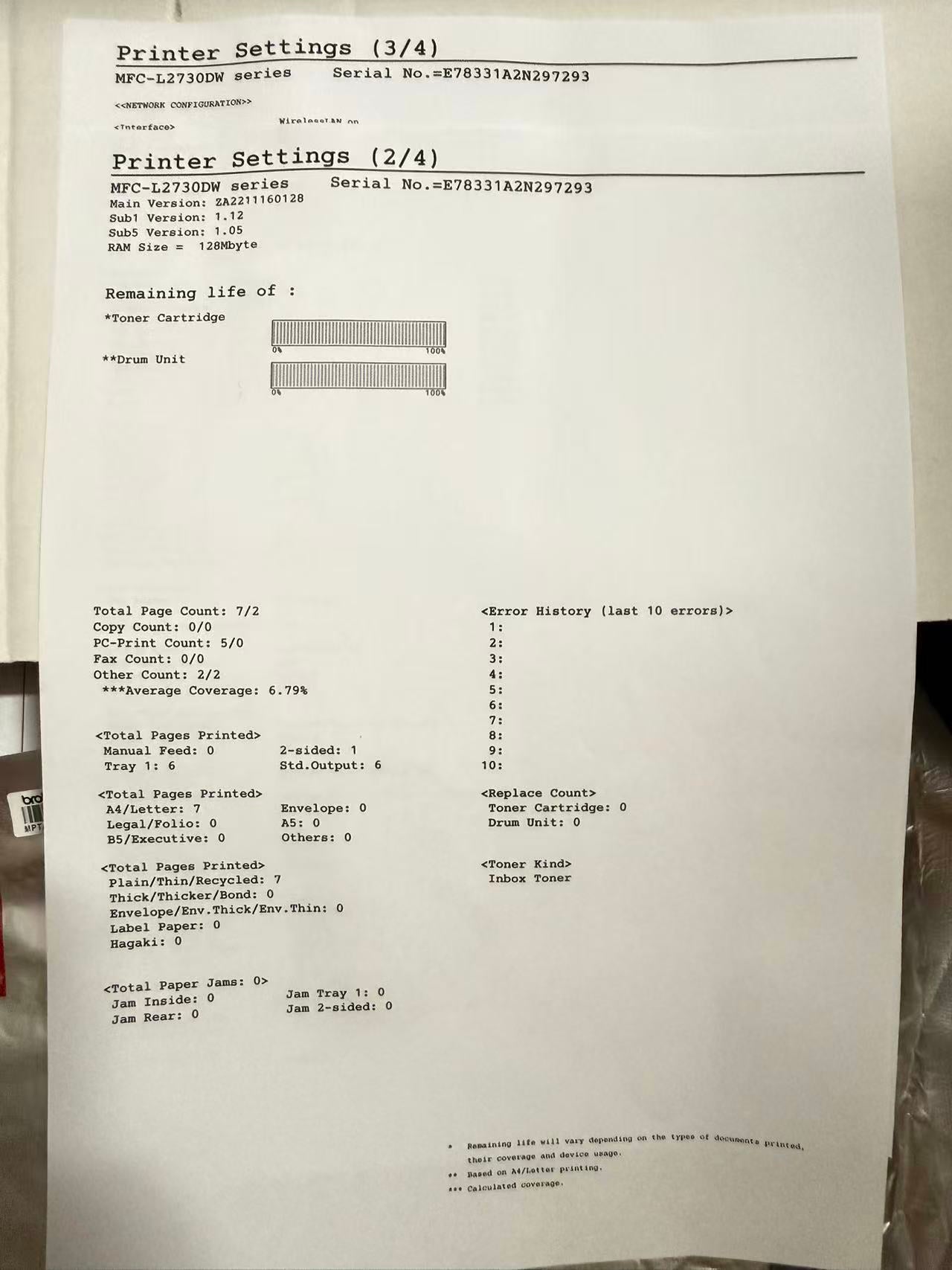 *Ex-Demo* Brother MFC-L2730DW A4 Mono Laser Multifunction Laser Printer+Duplex+ADF