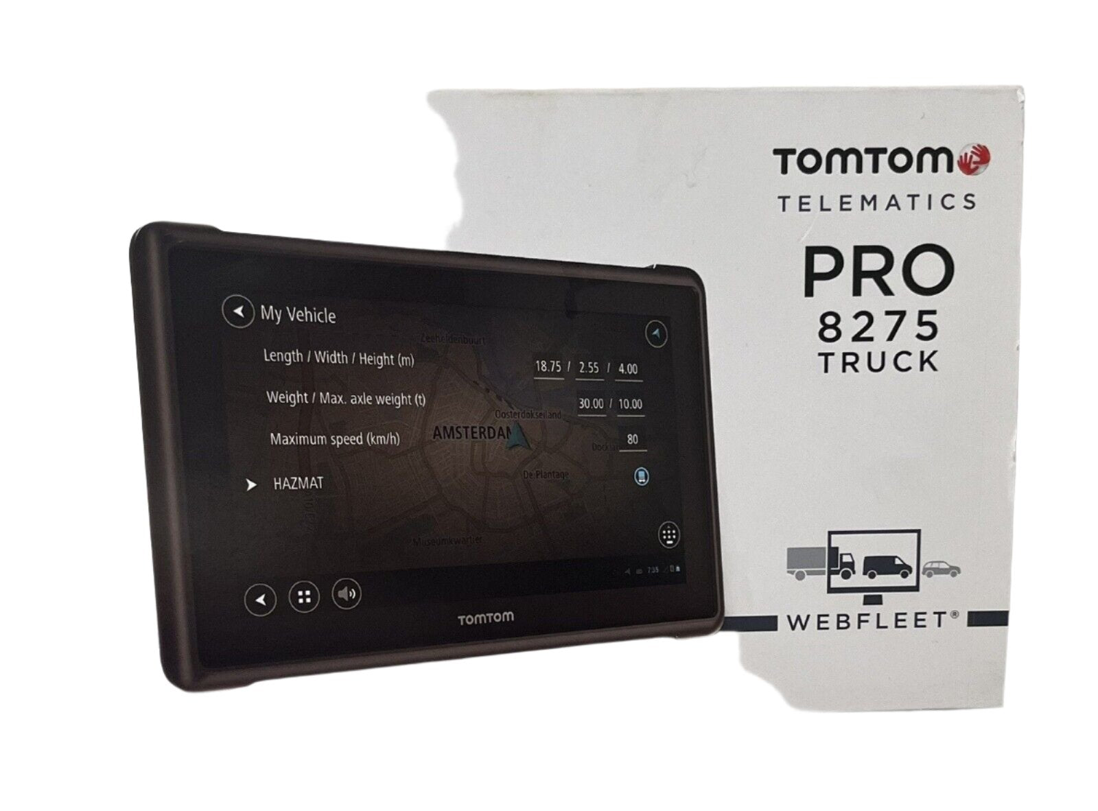 TomTom Pro 8275 7-Inch Truck Sat Navigation GPS - Telematic Driver Terminal Webfleet 1KU7.025.21