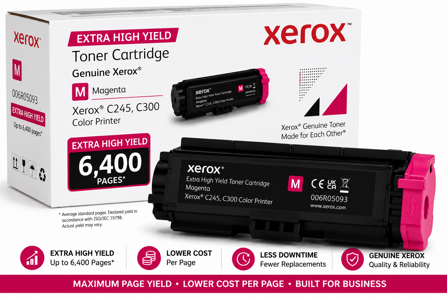 Genuine Xerox 006R05093 Extra High Yield MAGENTA Toner Cartridge for C245 C300 6.4K