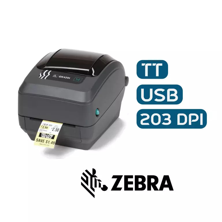 *Used* Zebra GK420T Monochrome Desktop Thermal Transfer Label Printer *Ex-Leasing Unit*