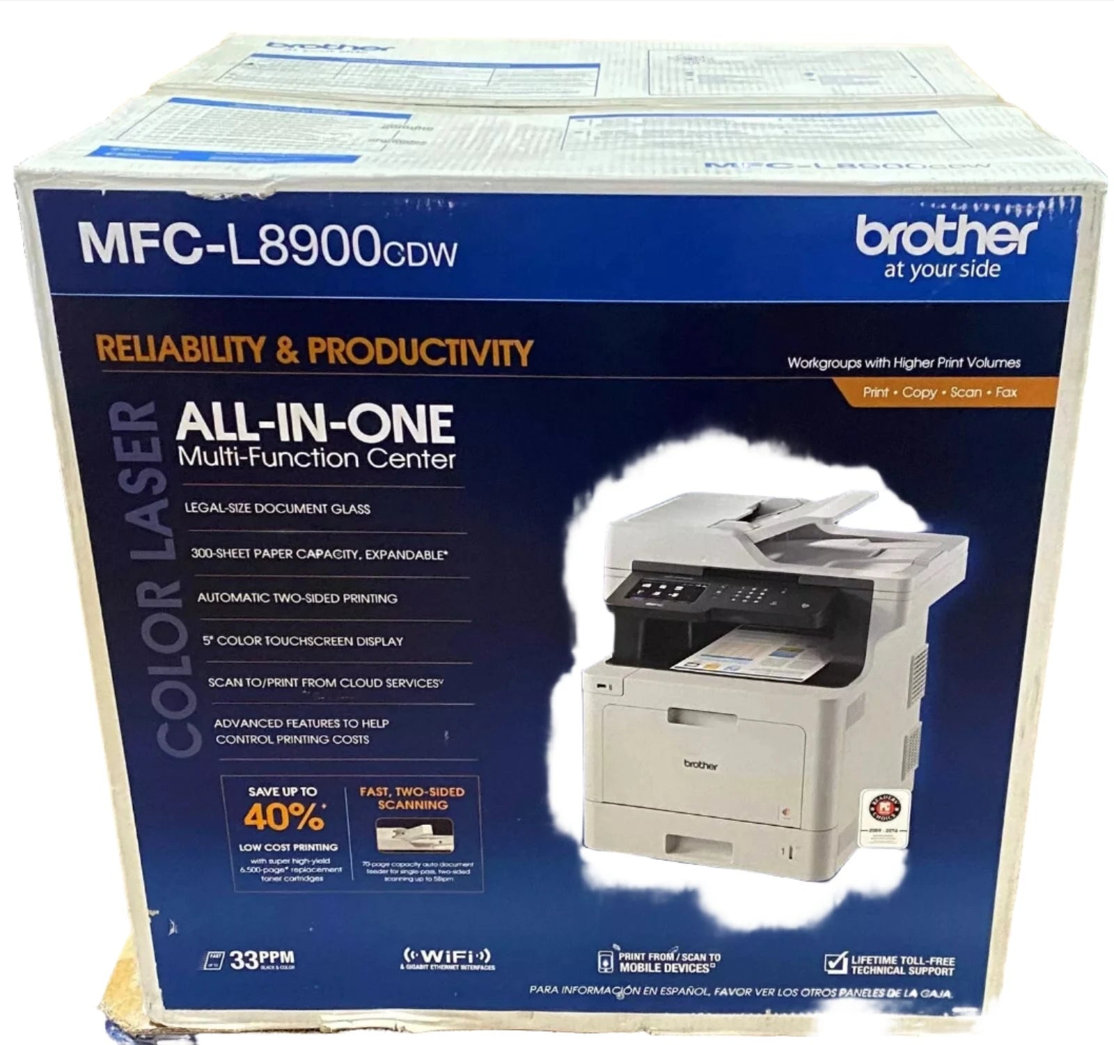 *SALE!* Brother MFC-L8900CDW All-in-One Color Laser Multifunction Printer+Wi-Fi+Duplex Scan TN441BK