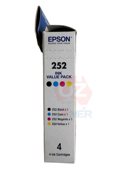 Bundle: 4X Pack Genuine Epson 252 C/M/Y/K Ink Cartridge Set (1Bk 1C 1M 1Y) [T252192-T252492] -