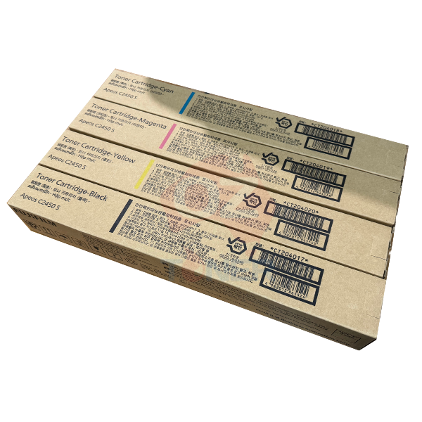 Bundle: 4X Pack Genuine Fujifilm Apeos C2450 S Mps Toner Cartridge Set Metered (C/M/Y/K)